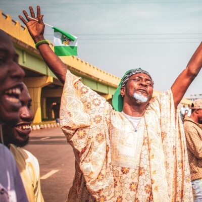 nigerian man with flag