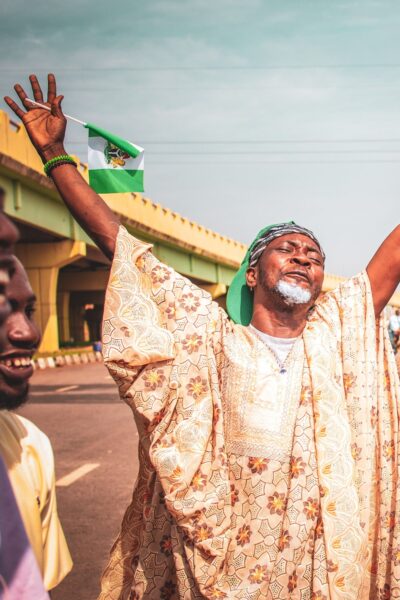 nigerian man with flag