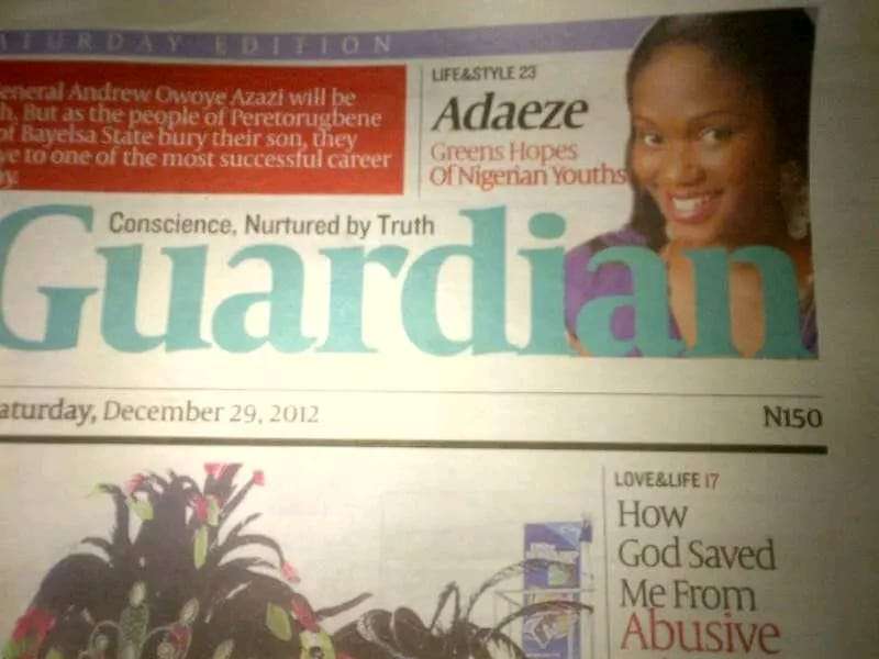 Adaeze Udom in Guardian newspaper